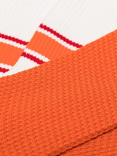 Shop Anonymous Ism Orange And White Crew Socks Set