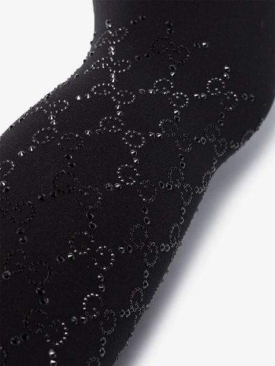 Shop Gucci Black Crystal Gg Tights