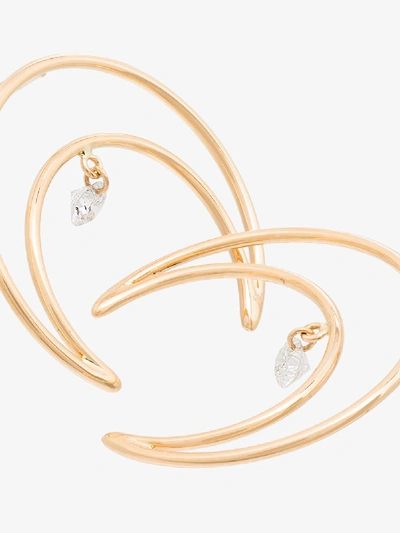 Persée 18k Yellow Gold Crescent Moon Diamond Earrings In Yellow Gold