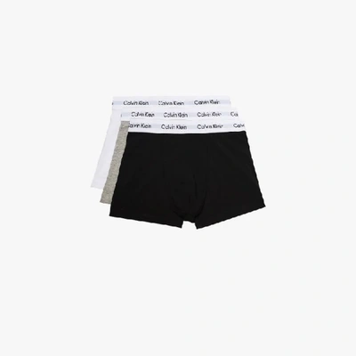 Shop Calvin Klein Underwear Black, Grey And White Cotton Boxer Briefs Set