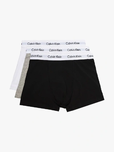 Shop Calvin Klein Underwear Black, Grey And White Cotton Boxer Briefs Set