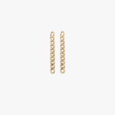 Shop Zoë Chicco 14kt Gold Chain Drop Earrings In Yellow Gold