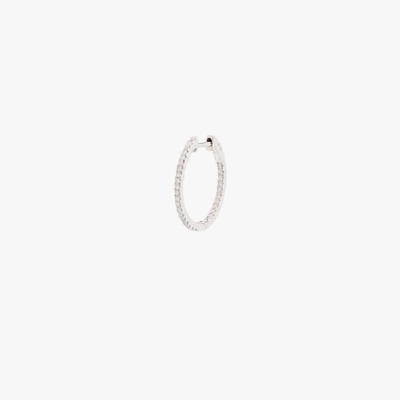 Shop Jacquie Aiche 14k White Gold Diamond Hoop Earring In Metallic