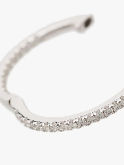 Shop Jacquie Aiche 14k White Gold Diamond Hoop Earring In Metallic