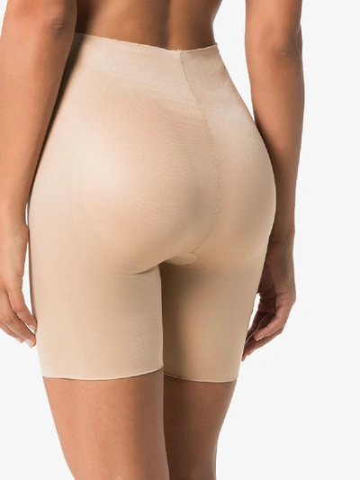 Shop Spanx Neutral Suit Your Fancy Booty Booster Mid-thigh Shorts In Neutrals