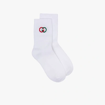 Shop Gucci White Gg Logo Socks