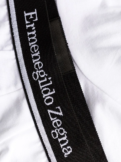 Shop Ermenegildo Zegna Logo Waistband Boxer Briefs In White