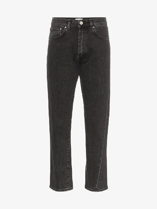 grey straight leg jeans