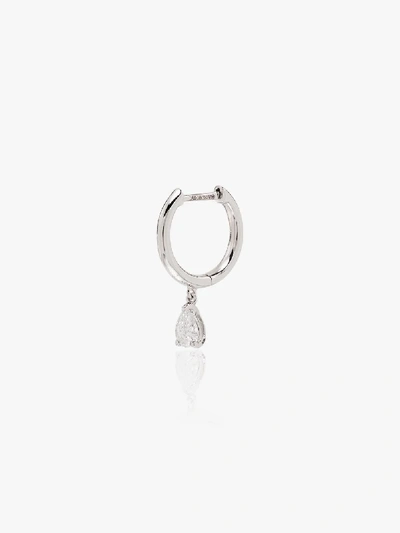 Shop Anita Ko 18k White Gold Pear Diamond Hoop Earring