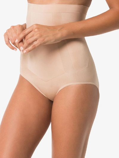 Shop Spanx Neutral Oncore High Waist Briefs In Neutrals