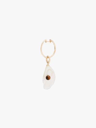 Shop By Pariah 14kt Gold Tiger Eye Pearl Earring In Yellow Gold