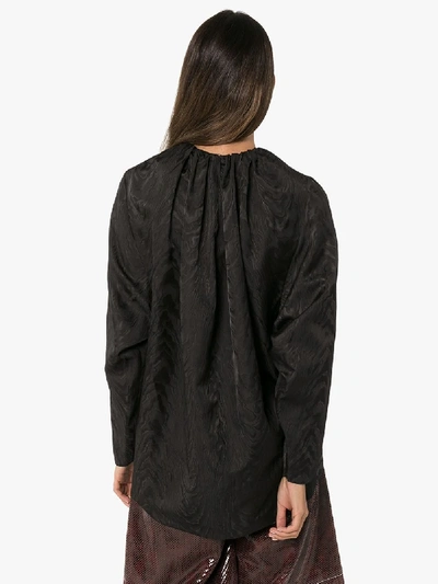 Shop Totême Vibrac Gathered Collar Blouse In Black