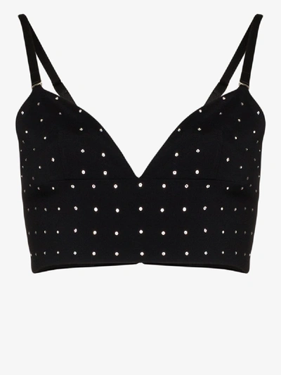 Shop Magda Butrym Rhinestone Embellished Bralette In Black