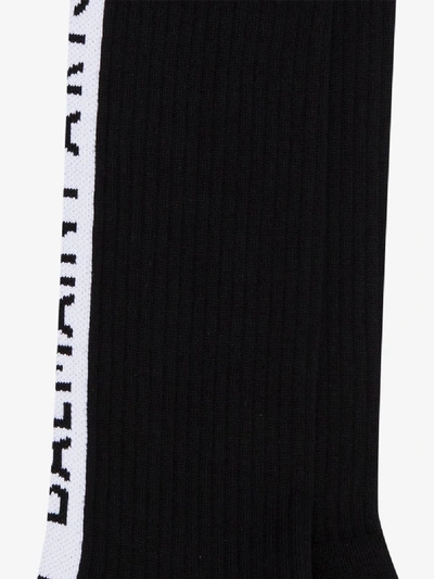 Shop Balmain Black Cotton Paris Socks