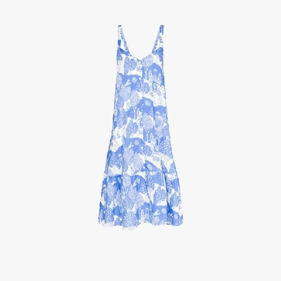 Shop Desmond & Dempsey Pahari Print Night Dress In Blue
