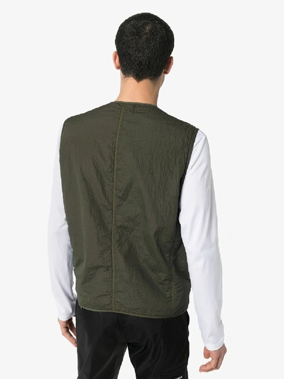 Shop Stone Island Seersucker Gilet In Green