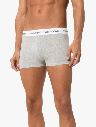 Shop Calvin Klein Underwear Black, White And Grey Cotton Boxer Briefs Set