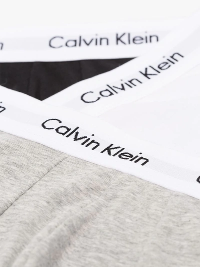 Shop Calvin Klein Underwear Black, White And Grey Cotton Boxer Briefs Set