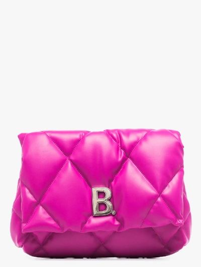 Shop Balenciaga Pink Puffy Quilted Leather Clutch Bag