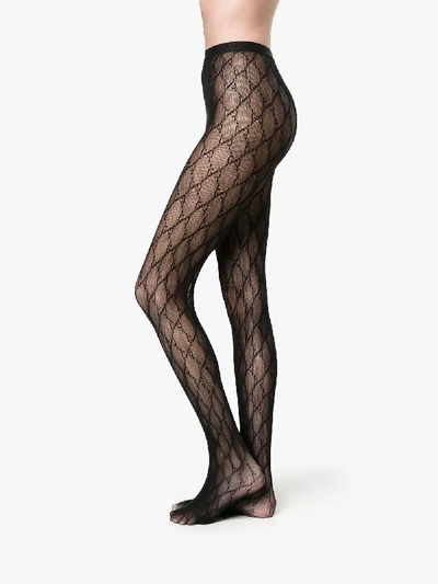 Gucci Black Gg Supreme Tights