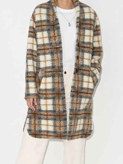 Shop Isabel Marant Étoile Gabriel Checked Single-breasted Coat In Neutrals