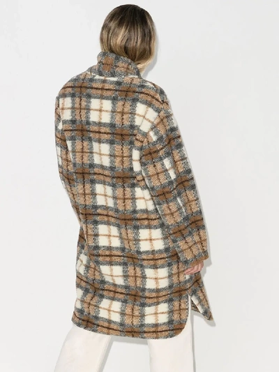 Shop Isabel Marant Étoile Gabriel Checked Single-breasted Coat In Neutrals