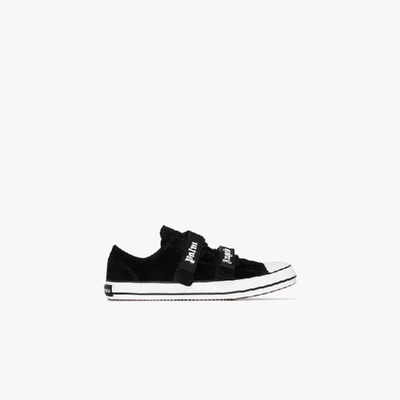 Shop Palm Angels Velcro Vulcanized Suede Sneakers In Black