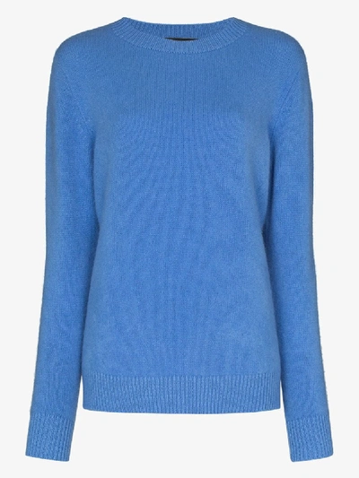 Shop The Elder Statesman Simple Cashmere Sweater In Blue