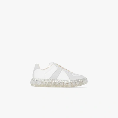 Shop Maison Margiela White Replica Bounce Leather Sneakers