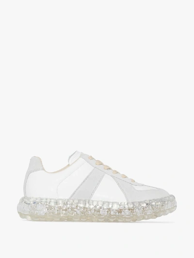 Shop Maison Margiela White Replica Bounce Leather Sneakers