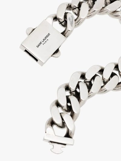 Shop Saint Laurent Silver Tone Chunky Chain Bracelet