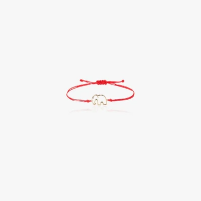 Shop Yvonne Léon 9k Yellow Gold Elephant Bracelet In 113 - Red