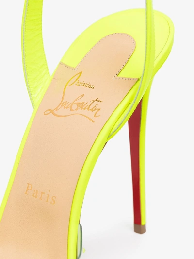 Shop Christian Louboutin Yellow Spikaqueen 100 Fluorescent Leather Pumps