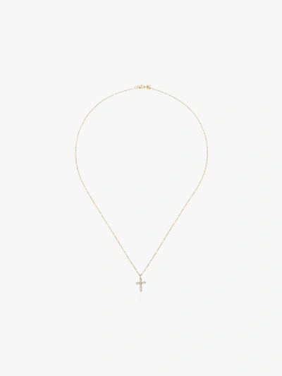 Shop Mateo 14k Yellow Gold Small Cross Diamond Necklace
