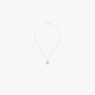 Shop Mateo 14k Yellow Gold Crystal Frame C Initial Necklace