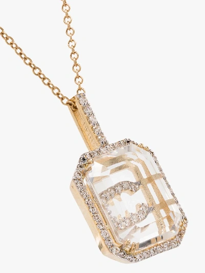 Shop Mateo 14k Yellow Gold Crystal Frame C Initial Necklace