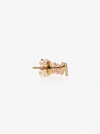 Shop Alison Lou 14k Yellow Gold Mrs Stud Earring In Metallic