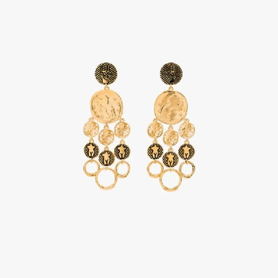 Shop Chloé Gold Tone Emoji Disc Drop Earrings