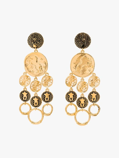 Shop Chloé Gold Tone Emoji Disc Drop Earrings