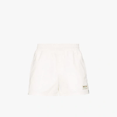 Shop Gucci Sylvie Web Swim Shorts In White
