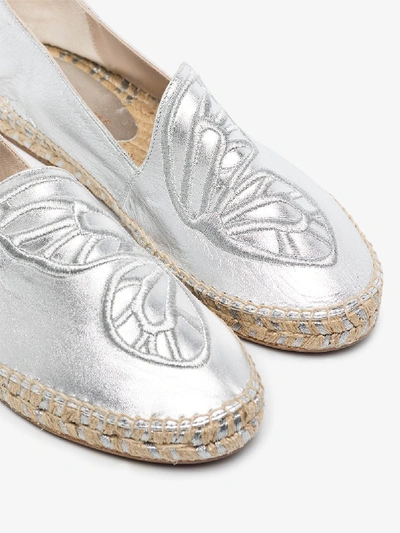 Shop Sophia Webster Butterfly Leather Espadrilles In Silver