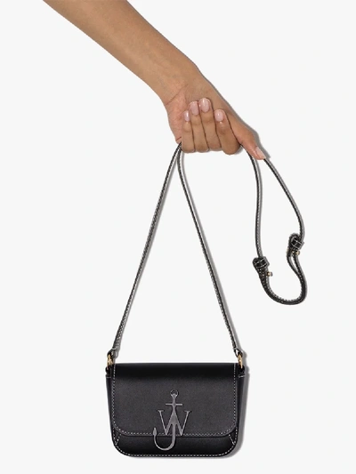 Shop Jw Anderson Black Nano Anchor Leather Cross Body Bag