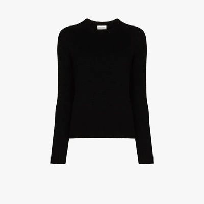 Shop Saint Laurent Knitted Long-sleeve Jumper In Black