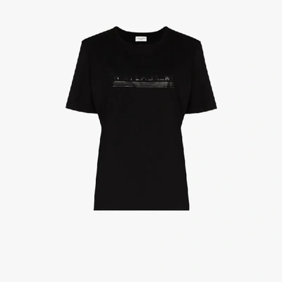 Shop Saint Laurent Bauhaus Logo T-shirt In Black