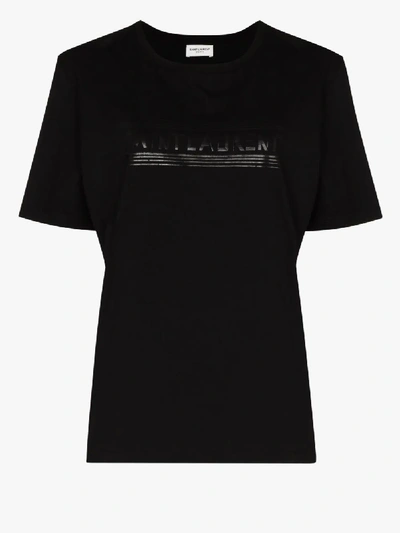 Shop Saint Laurent Bauhaus Logo T-shirt In Black
