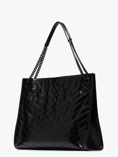 Shop Saint Laurent Niki Chain-trim Tote Bag In Black