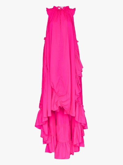 Shop Brøgger Lizzie Asymmetric Ruffled Gown In Pink