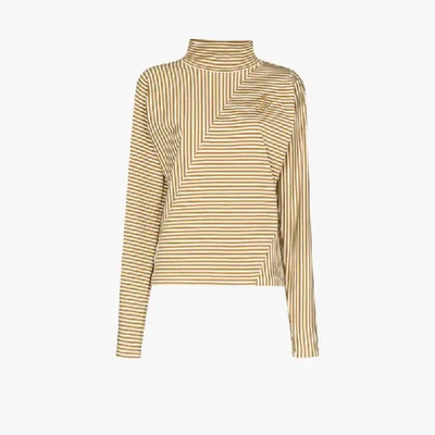 Shop Jw Anderson Logo Striped Jersey Top In White