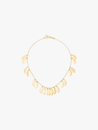 Shop Isabel Marant Gold Tone Leaf Chain Necklace