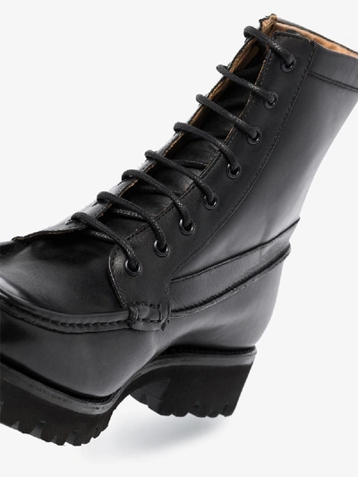 Shop Grenson Black Harper Lace-up Leather Ankle Boots